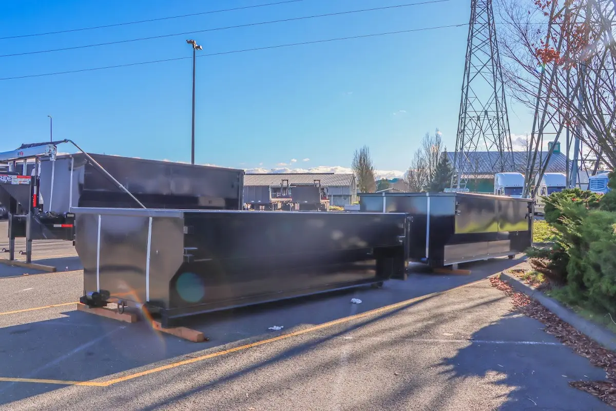 Roll-off dumpster ready for waste disposal at job site for Cleanout Dumpster Rental in Lindon